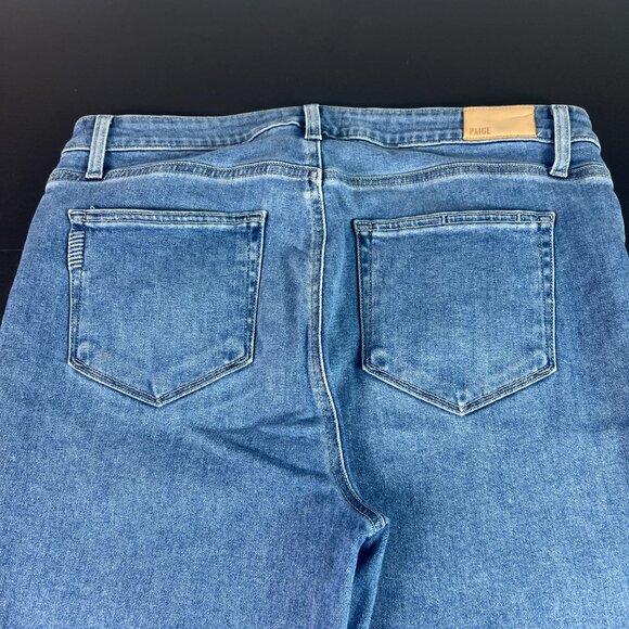 Paige Jeans Womens 34x25* Cindy Cropped Straight Blue Faded Raw Hem Denim Tag 33 - Picture 10 of 16